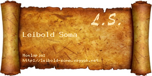 Leibold Soma névjegykártya